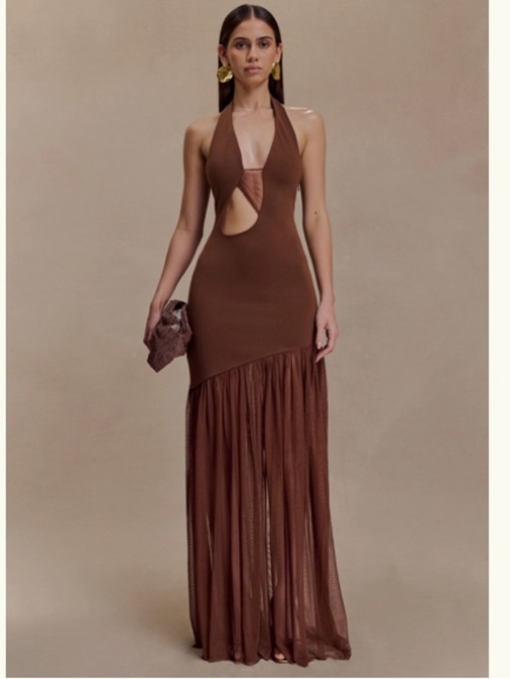 Meshki Aubree Maxi Dress in Chocolate Mocha